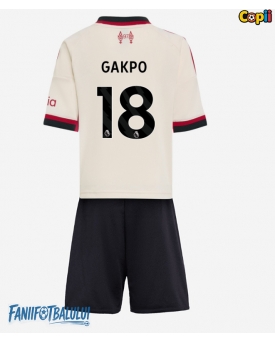 Liverpool Cody Gakpo #18 Echipament de Fotbal Replică 2025-26 Copii Deplasare (+ Șorturi)